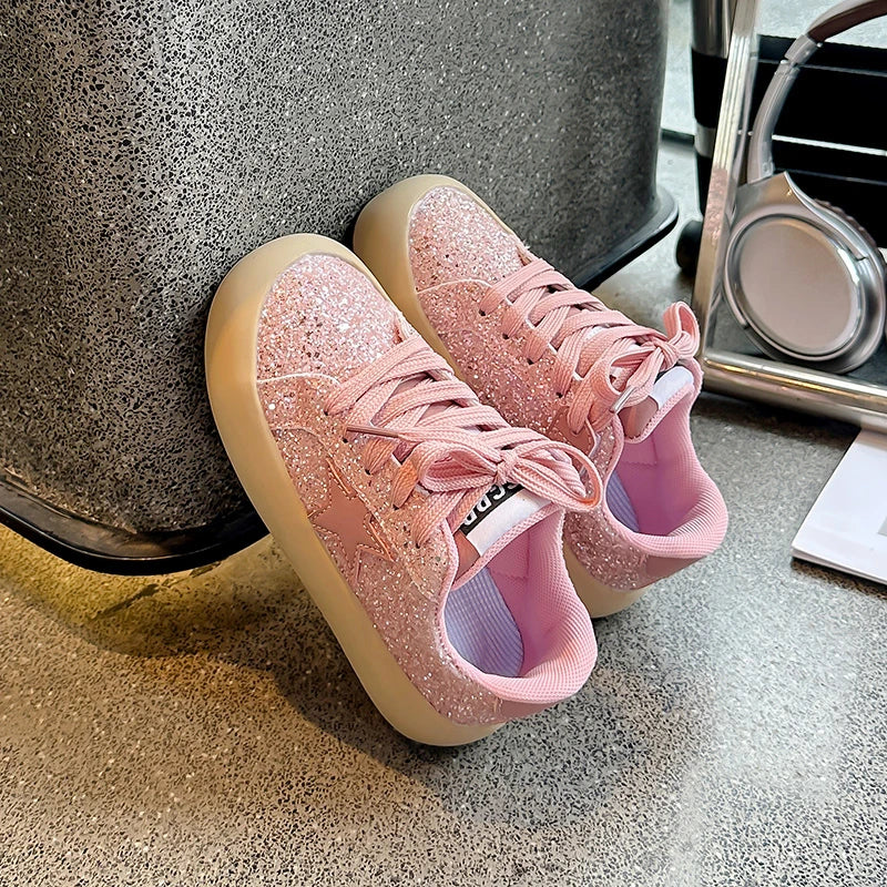 Mädchen Schuhe 2025 Frühling Neu Casual Vielseitig Kleine Mädchen Stern Sneakers Frühling Und Herbst Kinder Sport Schuhe