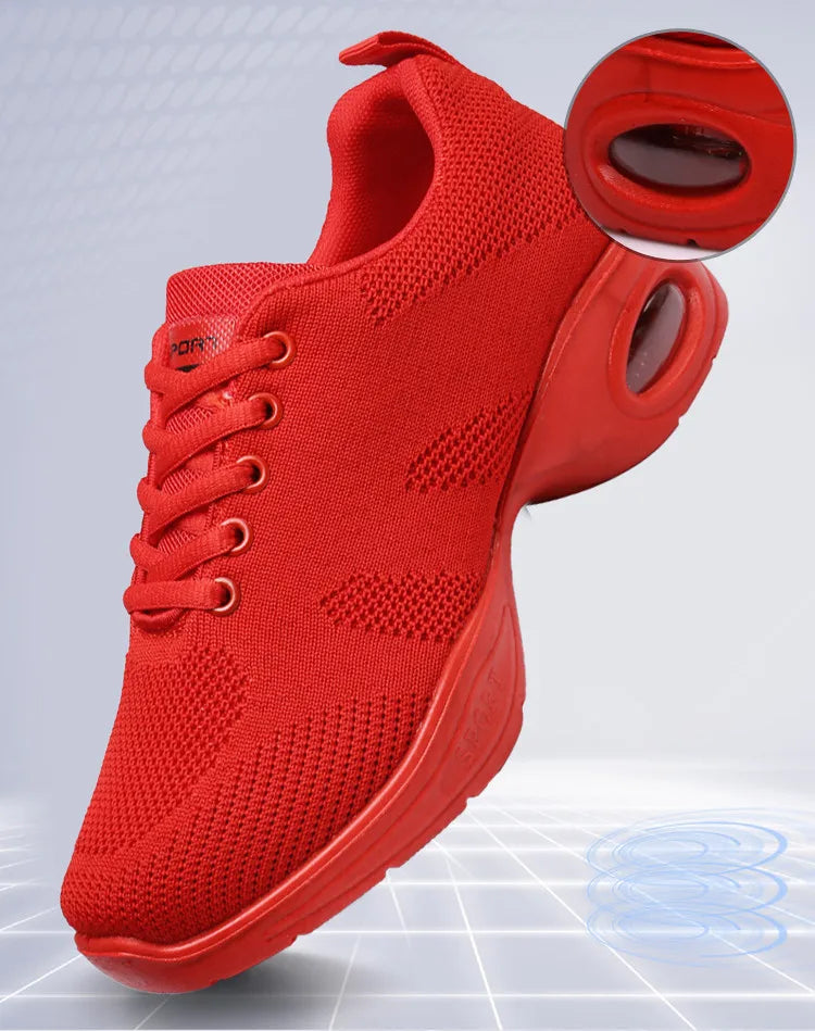 Sneakers Dance Shoes For Women Flying Woven Mesh Comfortable Modern Jazz Dancing Shoes Girls Ladies Outdoor Sports Shoes