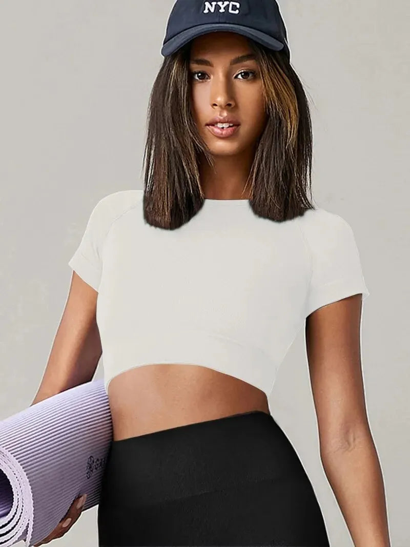 Yoga-Top 2025: Women Seamless Sport-T-Shirts - Fitness Active Collection