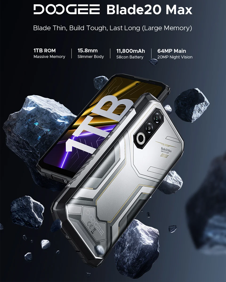 DOOGEE Blade20 Max Outdoor-Smartphone - 11800mAh 33W 6,6 Zoll