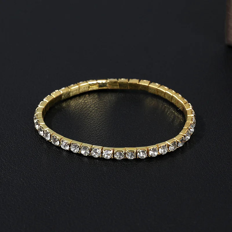 Luxus Klassisch Voller Strass 18K Gold Plattiert Armbänder Für Frauen Funkelnd Einfach Zirkon Armbänder Schmuck Geburtstag Geschenke