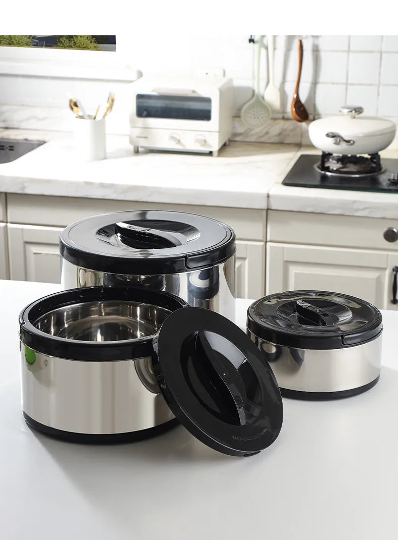 Large Capacity Commercial Portable Insulated Pot with Rice and Household Three Piece Set Insulated Bucket