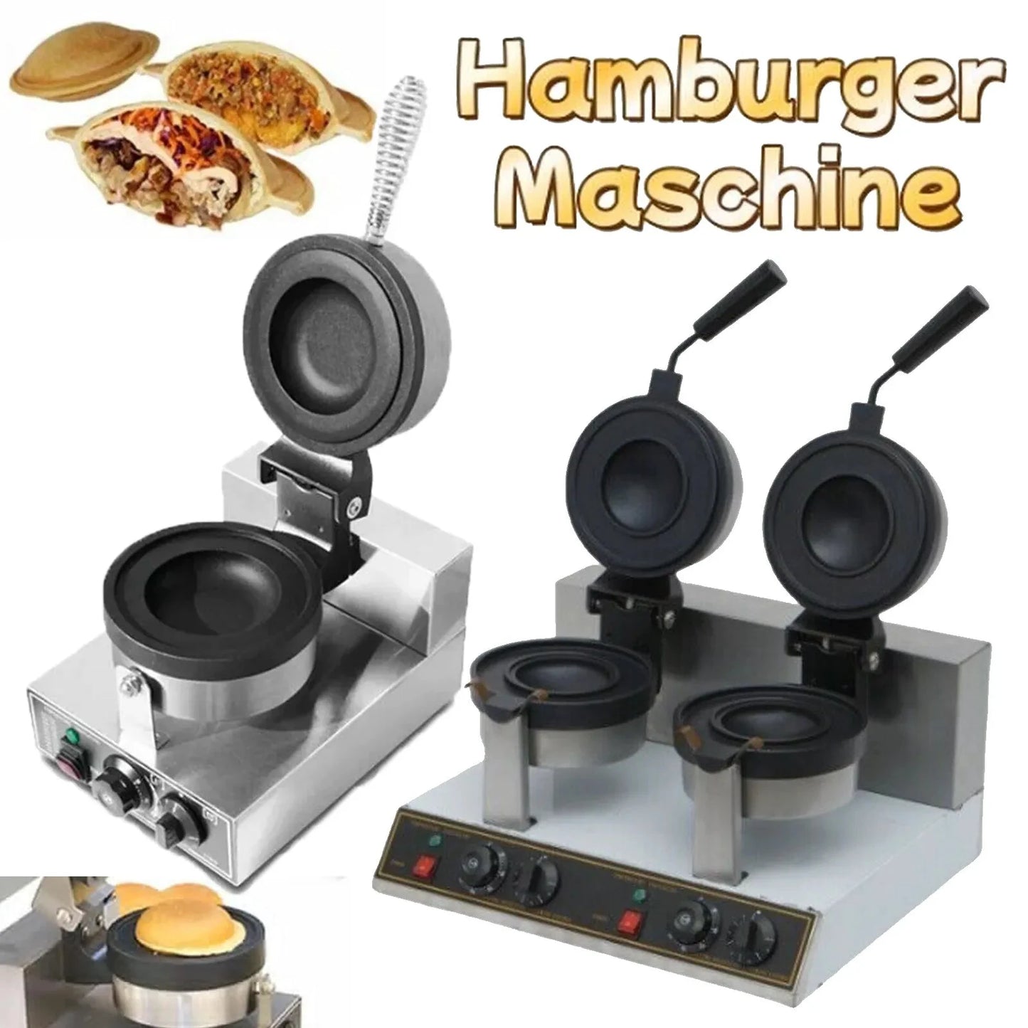 WaffelPro UFO Vielseitiges Eis Burger Gerät - Leistung 1000-1500W, Maße 28x23cm