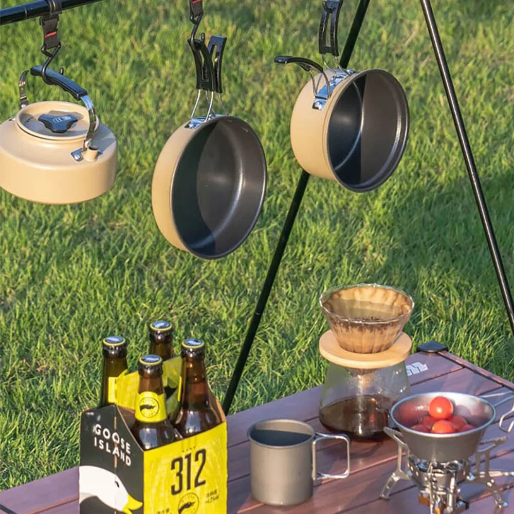 Outdoor Camping Cooker Set Outdoor cookware camping cookware Wild water kettle Cooking Cooker Portable set pot picnic equipment