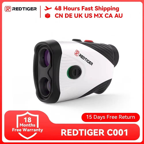 REDTIGER C001 Golf-Entfernungsmesser mit Neigung, 1000 m, 1200 Yards, Laser-Entfernungsmesser, Golf, 7-fache Vergrößerung, wiederaufladbarer Entfernungsmesser