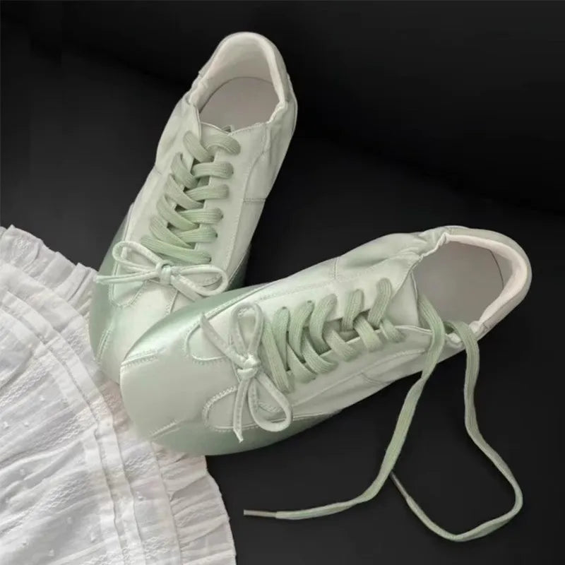 Ballett Tanz Schleife Ballett Flache Schuhe 2025 - Casual Schleifenknoten Flacher Boden Tanz Schuhe - Weiche Flats Kleine Weiße Schuhe Frauen Mädchen