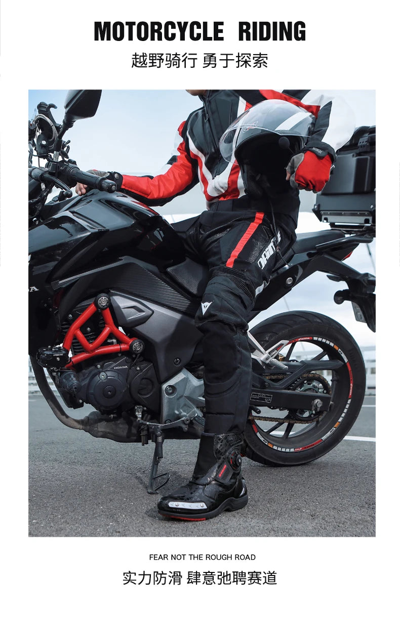 CN Fujian Sturzsicher Motorradstiefel - EU42 PU Obermaterial Gummi Sohle Bequeme Passform