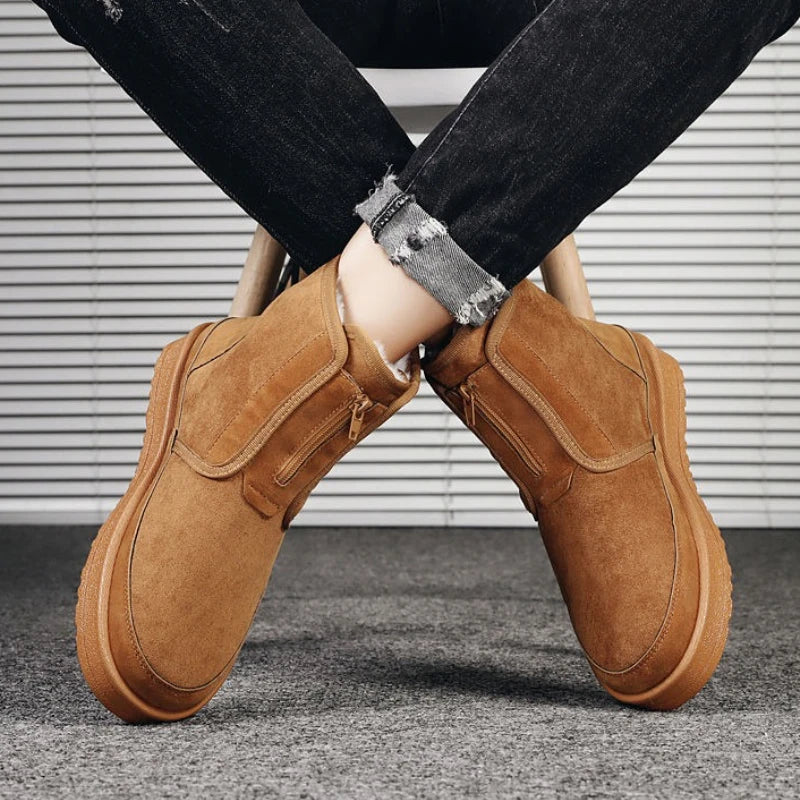 Ghete de iarnă Shangkaka, căptușite călduros - fermoar, căptușeală din pluș, talpă antiderapantă