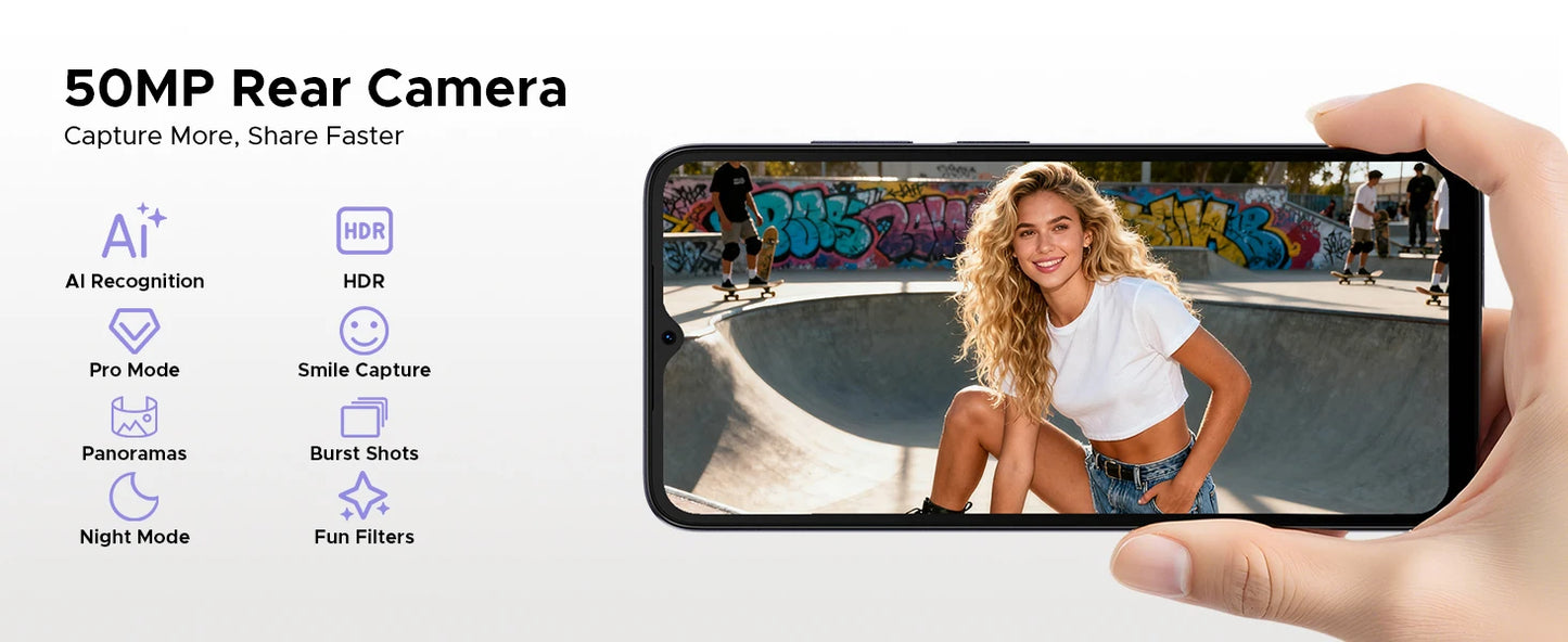 DOOGEE Note56 Plus Großer Akku - 6150mAh, 18W, 163,8x75,8x8,45mm