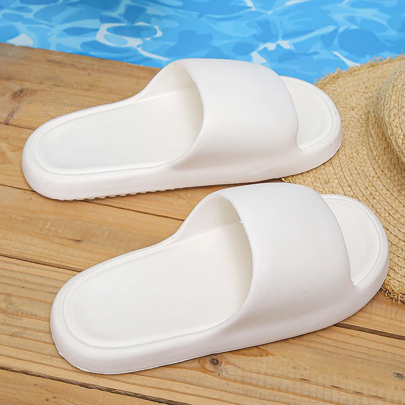 Lucyever 2024 Weich Sohle Eva Hausschuhe für Frauen Leichtgewicht Rutschfest Heim Hausschuhe Frau Sommer Dick Plattform Strand Flip Flops
