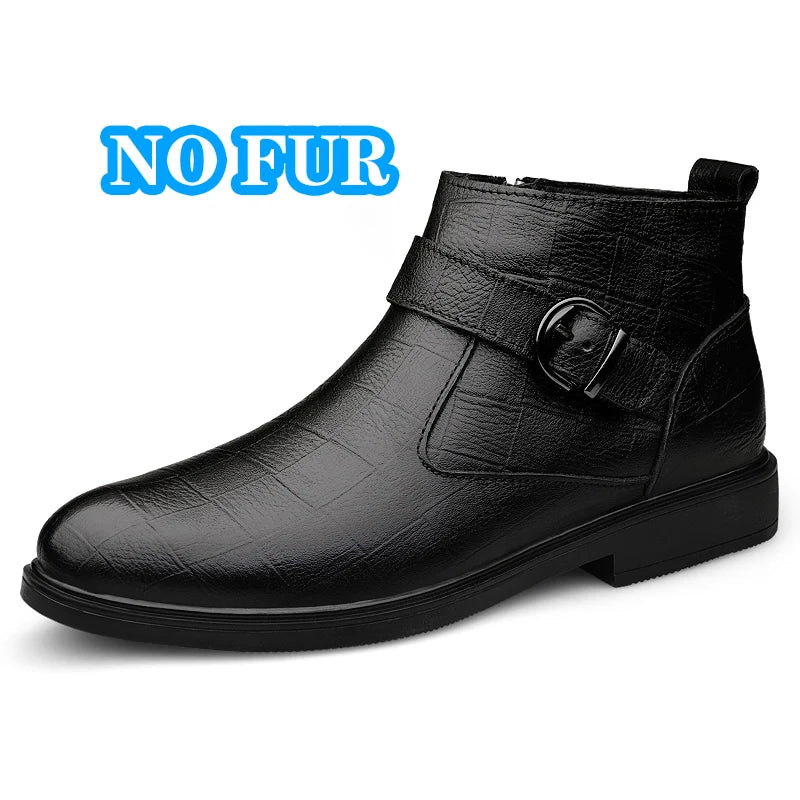 YEISNDOOCN Chelsea Boots Handgefertigtes Leder - Größe 42, Knöchelhoher Schaft, Flacher Absatz