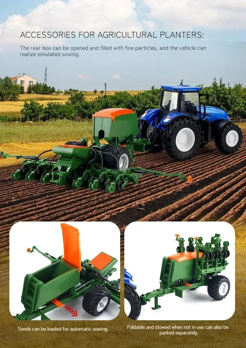 RC Auto 1:24 Legierung Ferngesteuert Traktor Spielzeug Mit Scheinwerfer Simulation Elektrisch Farm Truck Spielzeug Set Kind Outdoor Spielzeug Geschenke