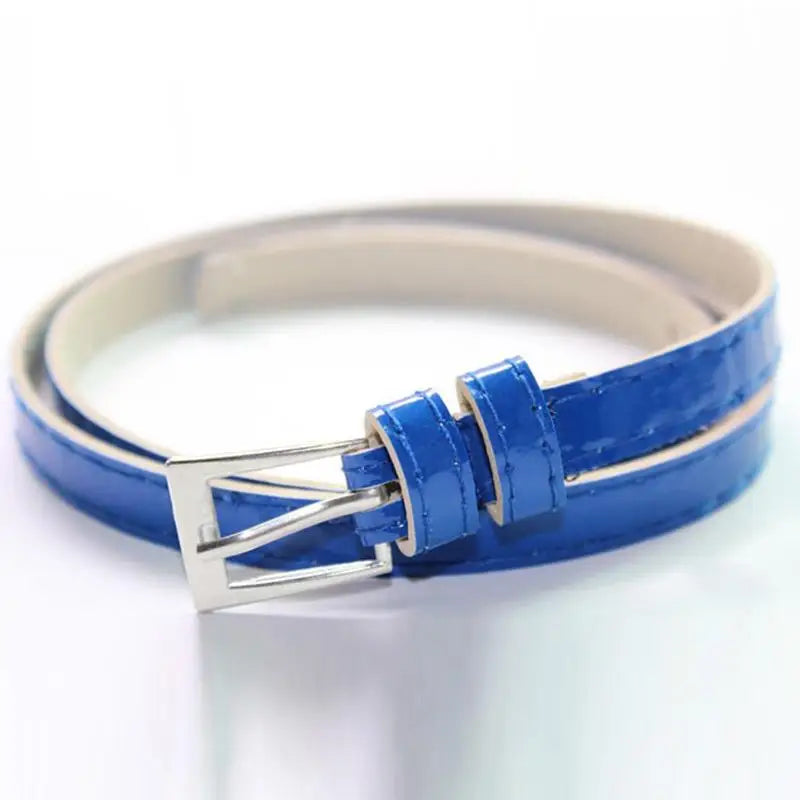 Women Belts New PU Leather Candy Color Metal Buckle Belt Girls Dress Jean Pants Waistband Belts for Lady Luxury Brand Belts