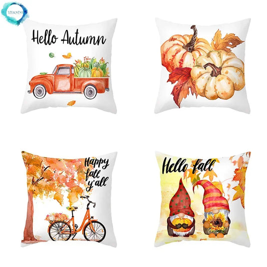 ZhejiangHign Herbst Kürbis Kissenbezug - 45x45 cm Polyester