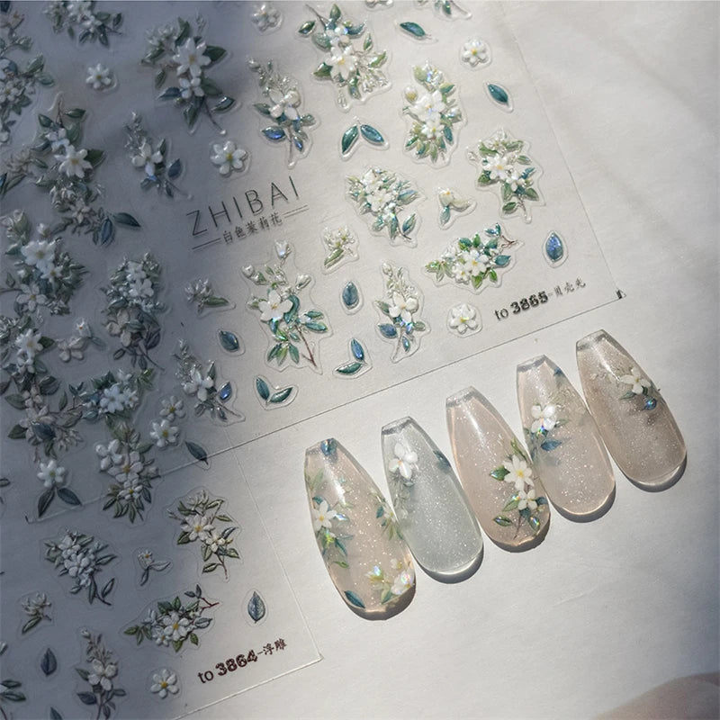 NAILFYOU 5D Glitter Nagelsticker Premium - 10,3x8cm 1 Stück