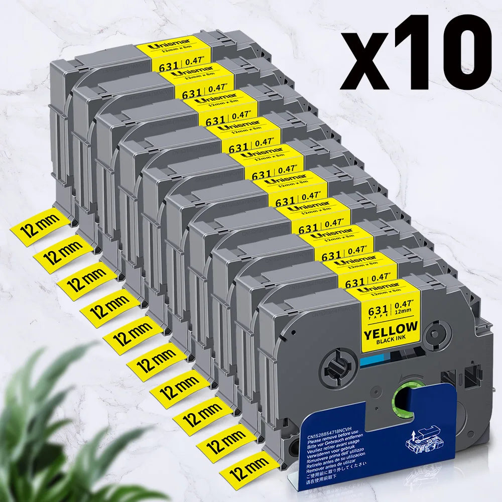 Label-Bänder 2025: 5PK-10PK TZe231 Compatible - Brother P-touch White Lamination Collection