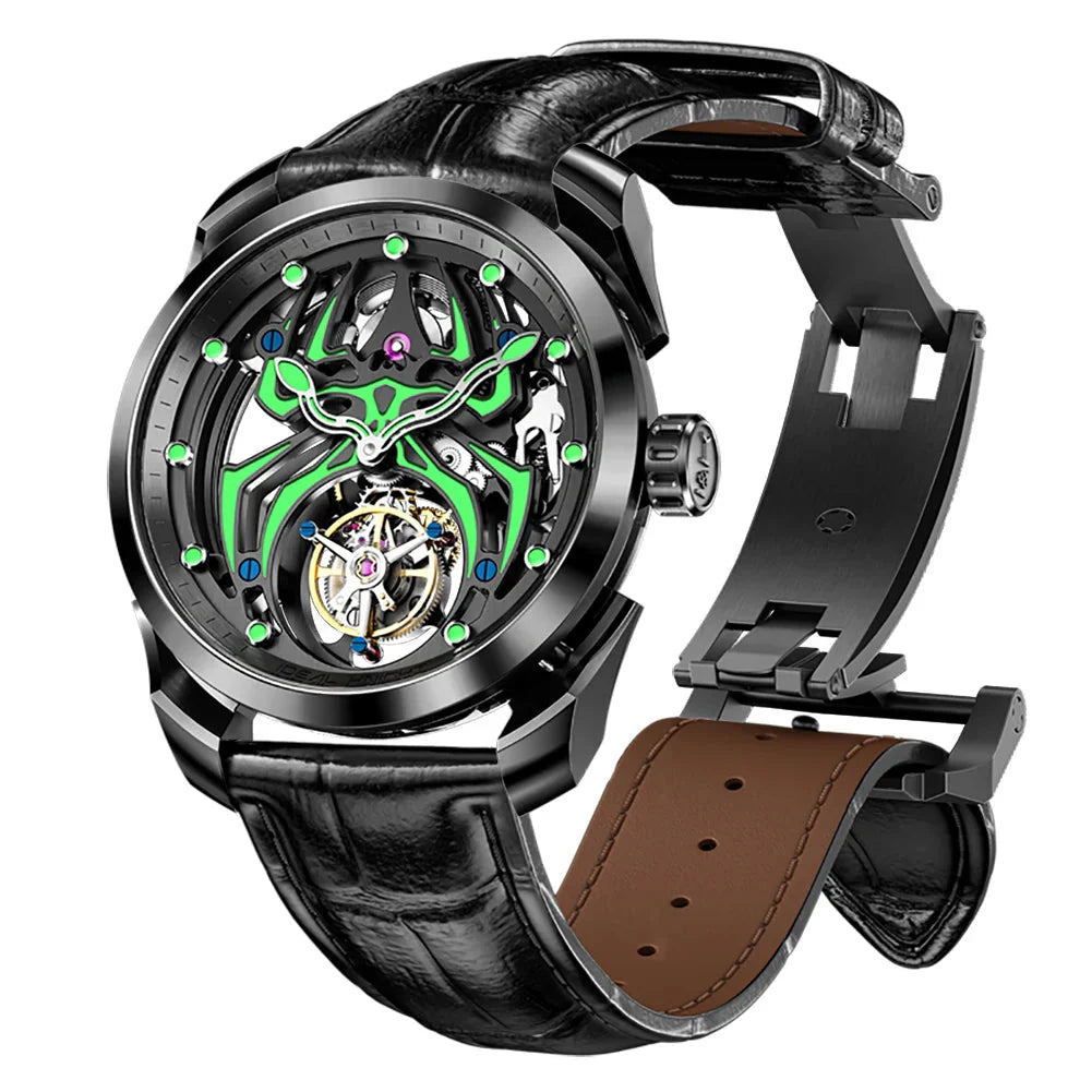 IDEAL KNIGHT automatic tourbillon skeleton flywheel luxury mechanical watch