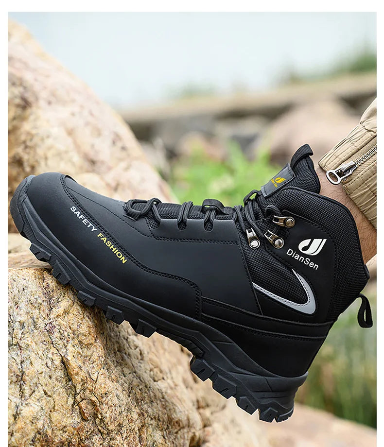 Rotating Buttons Schuhe Stahlkappe - Größe 42 Leder