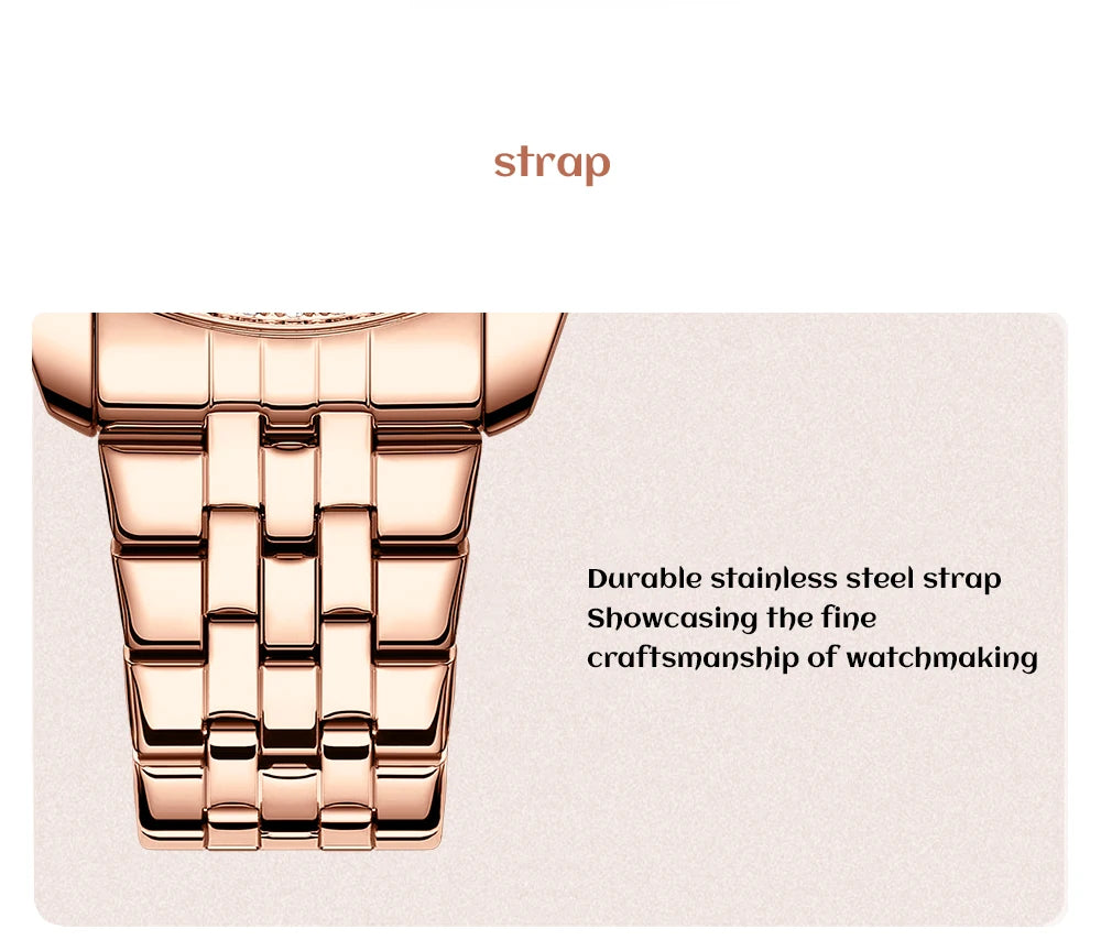 CURREN Luxus Uhr Damen Ring Halskette Ohrringe - Strass Mode Armbanduhr Weiblich Casual Damen Uhren Armband 5-teiliges Set