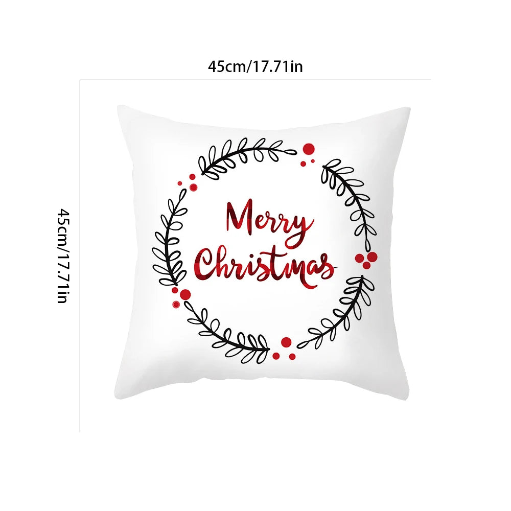 1pc/4pcs 45cm*45cm Christmas Cushion CoverMerry Christmas Decorations for Home 2025 Cristmas Ornaments New Year Gifts