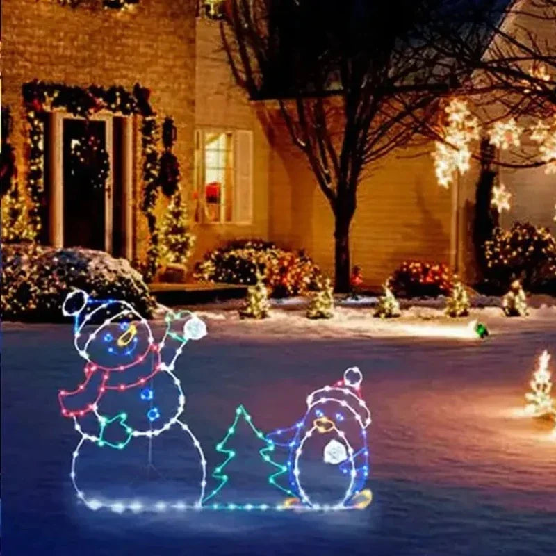 1-3PCS Christmas Glowing Snowman Decoration for Window Display Holiday Scene Decor Festive Ornament Craft Home Décor