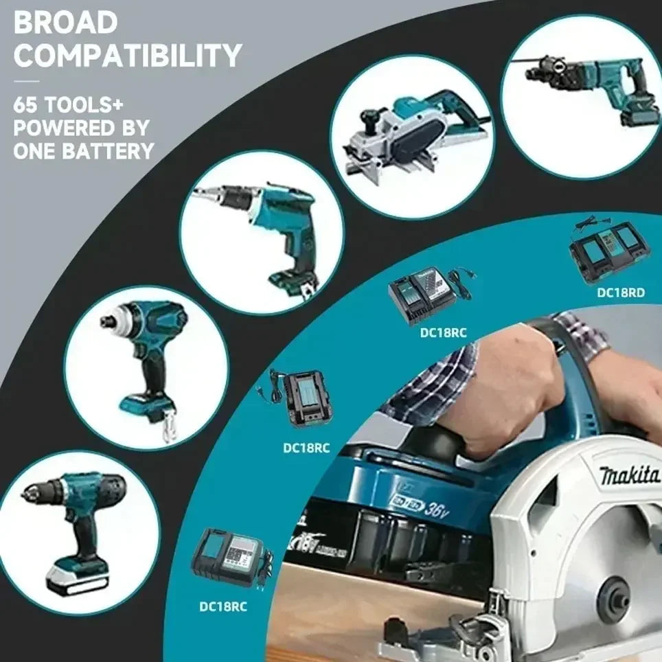 Makita 18V battery with Type-C port 65W input/output large capacity electric tool battery universal BL1860 BL1850 BL1840 BL1830