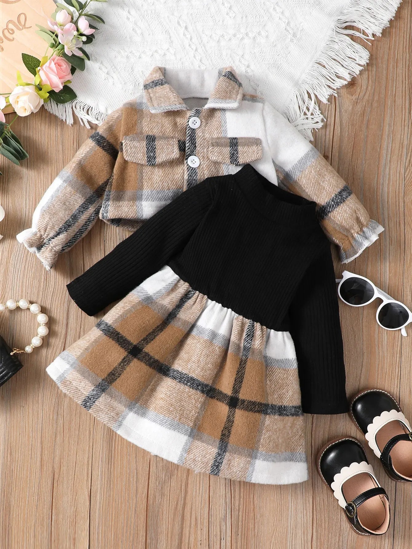 CN Guangdong Patchwork Plaid Set - Baumwolle Weich 0-1J