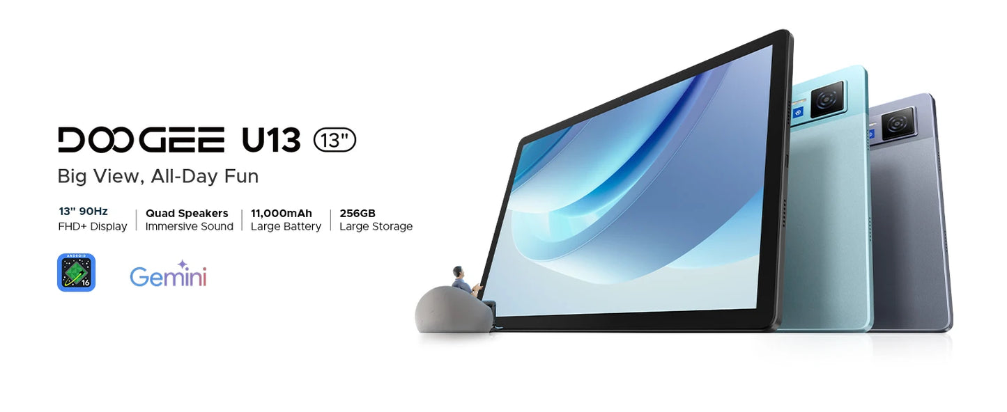 DOOGEE U13 Ultra Slim Tablet - 256 GB Speicher 11000 mAh 13 Zoll
