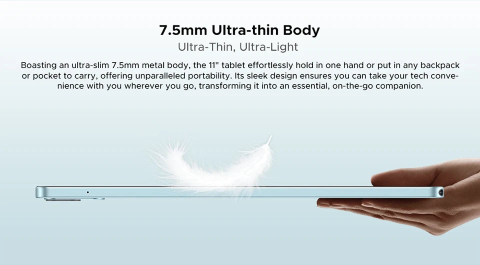 DOOGEE Tab E3 Ultradünn 7,5 Mm - 256 GB Speicher, 8800 mAh Akku, 11 Zoll Display