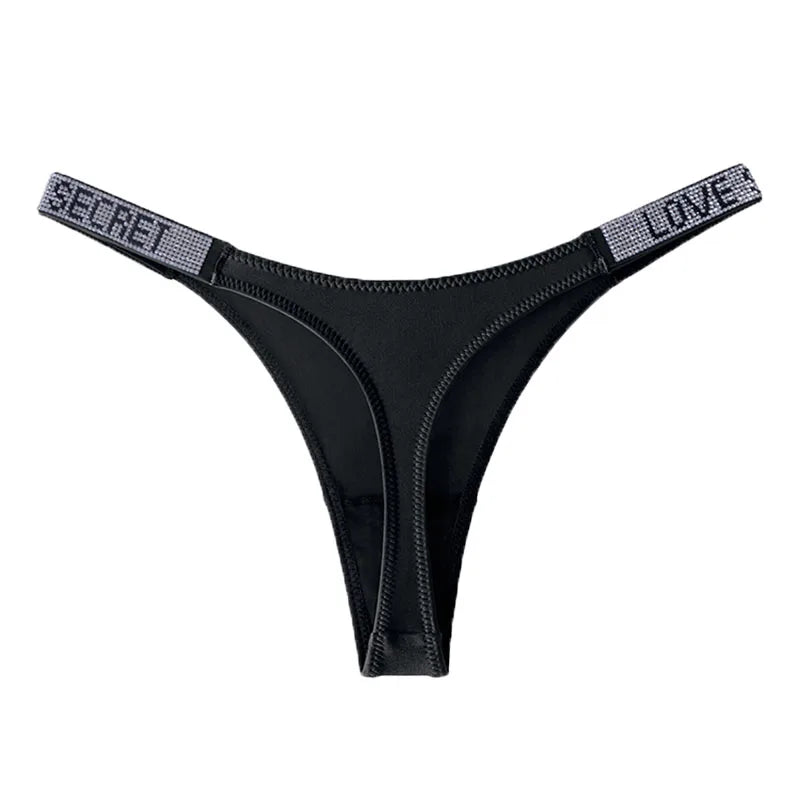 Damen-Unterwäsche 2025: TWTZQ Low Waist Sexy Panties Women Thongs Rhinestones Letter - Diamonds G-string Sports Thong Shorts Briefs T-back Fitness S-XL Collection