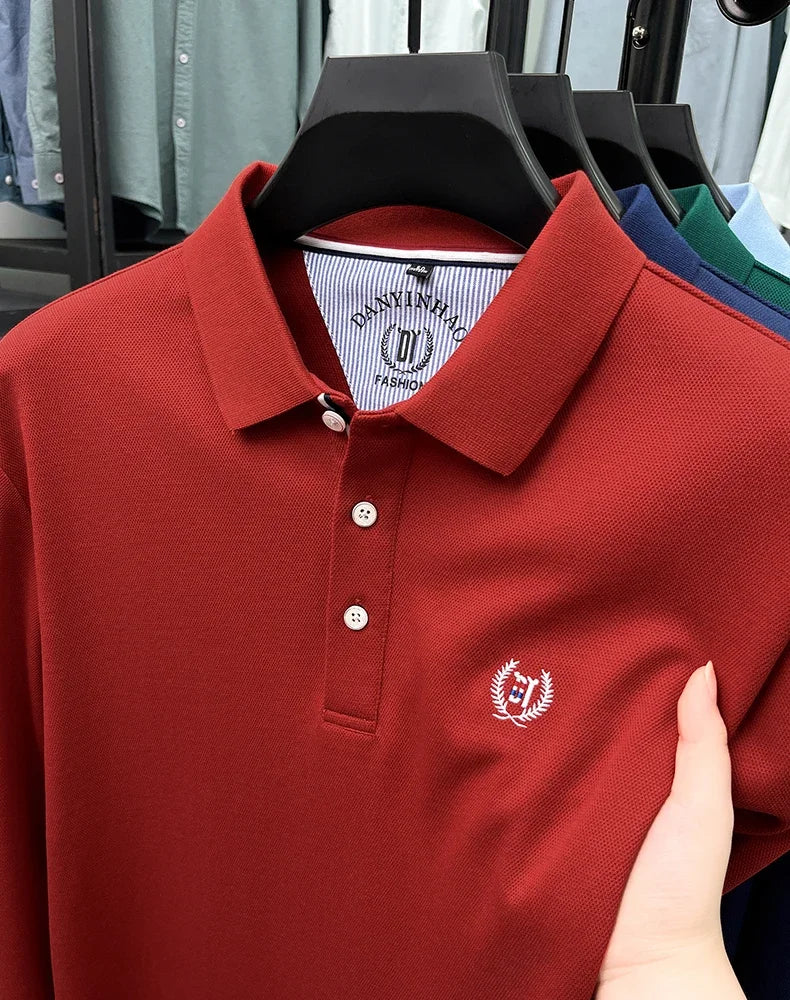 Tricou cu mânecă lungă și brodat Eleganza Polo - Mărimea M, amestec de bumbac