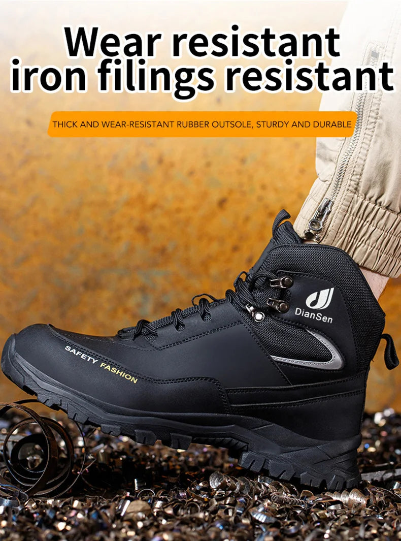 Rotating Buttons Schuhe Stahlkappe - Größe 42 Leder