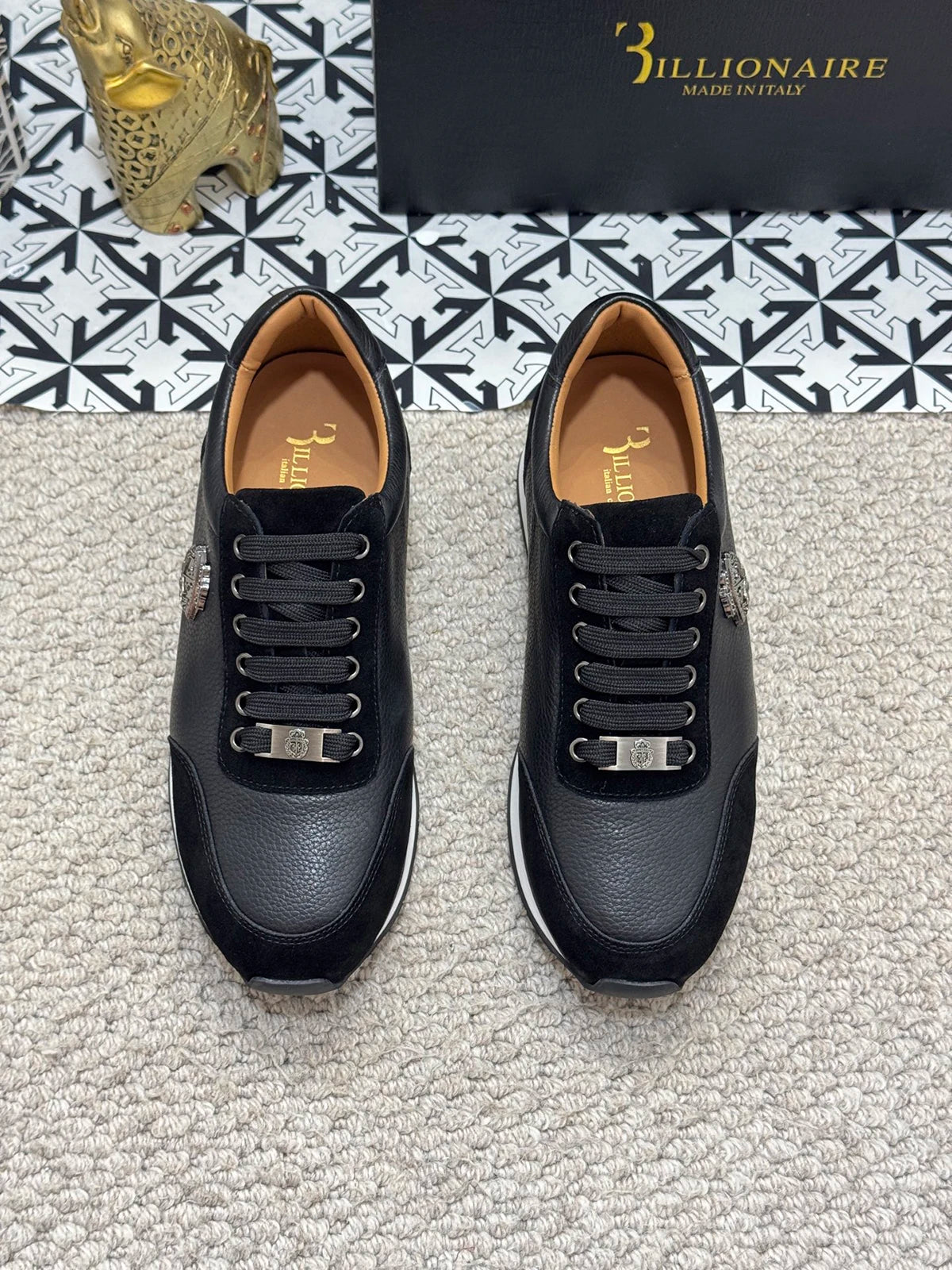 BLSK CPRT Slip On Sneaker Stickerei Design - Größe 39-45, Rindsleder Innenfutter, Gummisohle