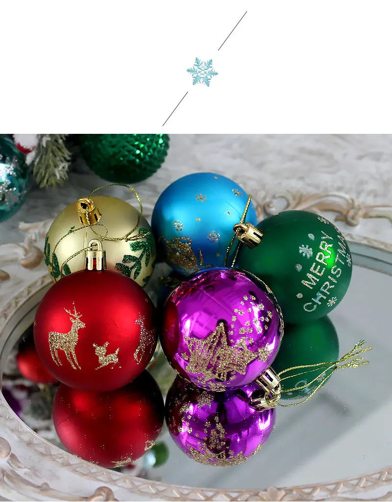 Neues Weihnachtsball-Set Handbemalt - Kapazität 40 Stück Ø6 cm