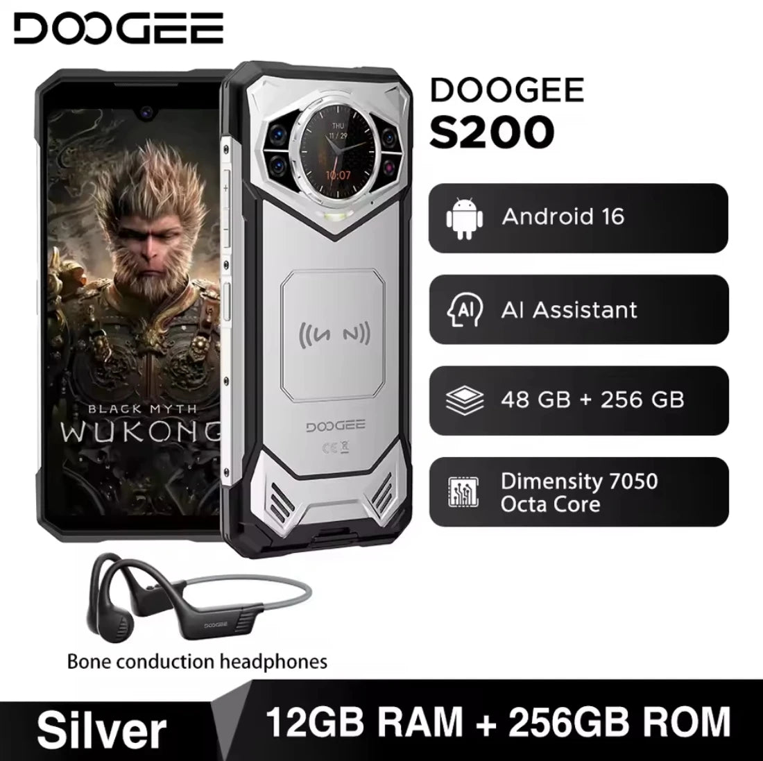 DOOGEE S200 Robustes 5G - 10100 mAh, 33W, 6,7 Zoll Display