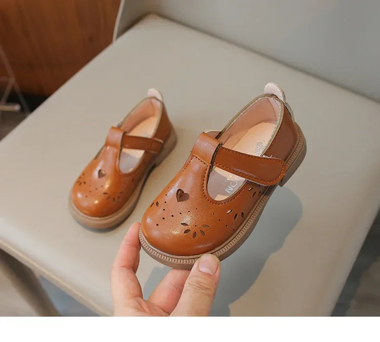 Mädchen Kleine PU Leder Schuhe 2025 - Frühling Sommer Baby Weiche Sohle - Prinzessin Einfarbig Casual Schul Loafer
