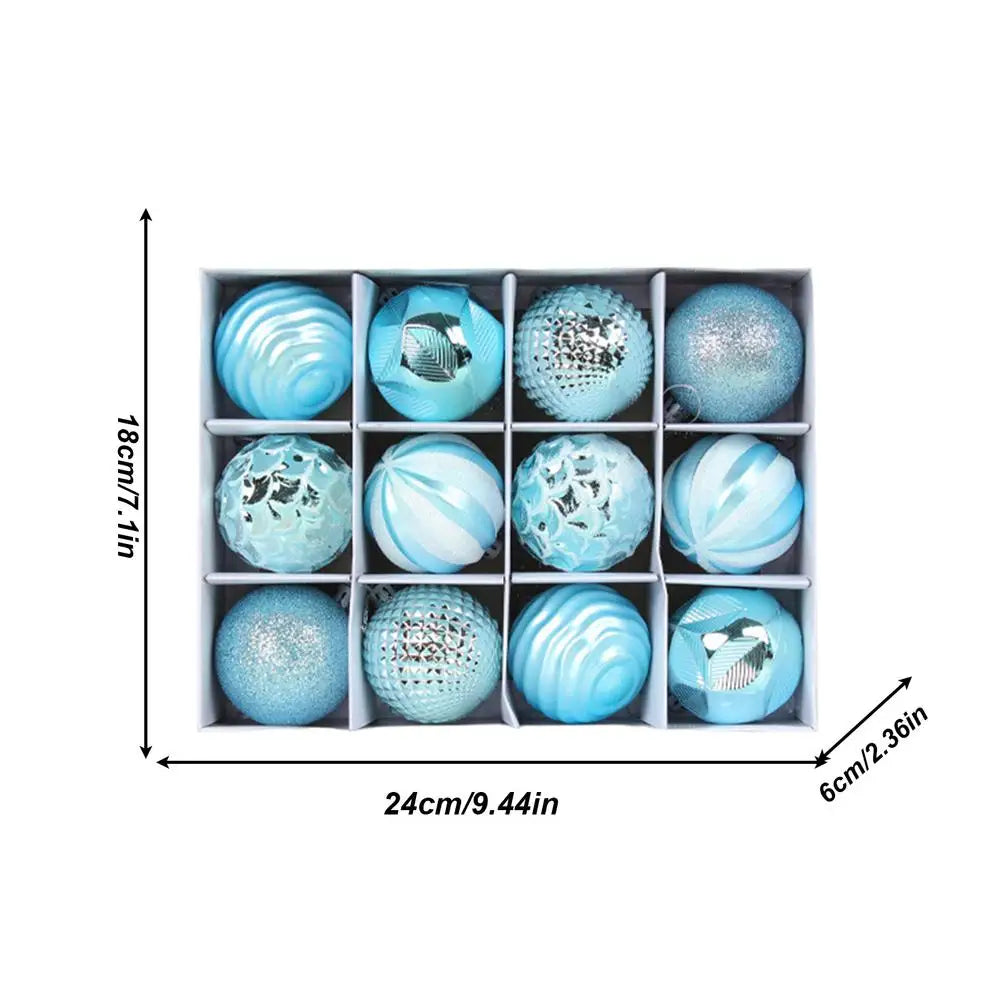 Choice Weihnachtskugeln Glitzer - 12er Set Durchmesser 6 cm Kunststoff