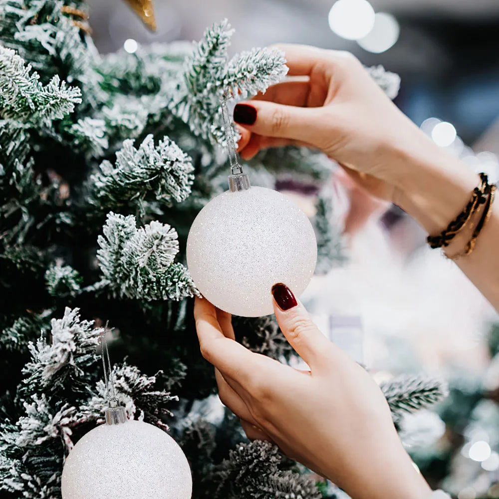 CHIXINHAPPYONE 40 Glitzer-Weihnachtskugel - Größe Ø3 cm, 6er Set