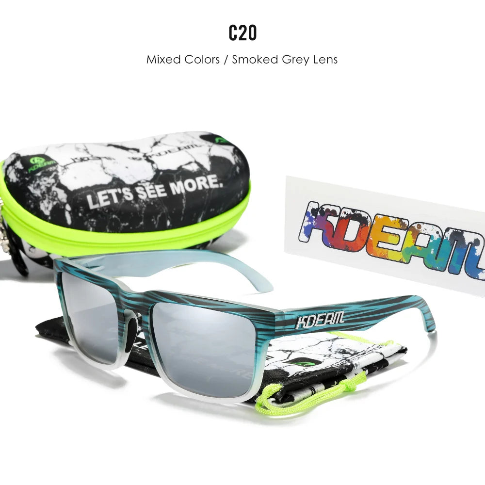 KDEAM Herren Polarisierte Sonnenbrille Quadratisch Casual Outdoor Sonnen Brille Frauen Unisex Sonnenbrille für Paare mit Neuer Verpackung