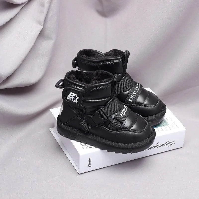 Kinder Winter 2022 neue Schneeschuhe plus samt verdickende Jungen und Mädchen Baumwoll schuhe wasserdicht rutsch fest