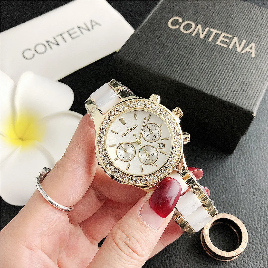 Luxus-Uhren 2025: Top Brand Fashion Rhinestone - Elegant Rose Gold Ladies Bracelet Quartz Collection