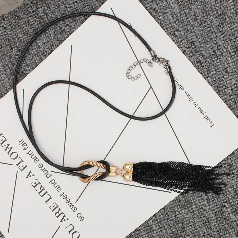 FSUNION 2025 Nou Elegant Simulat Perlă Choker pentru Femei Culoare Argintie Lanț Coliere Lungi Pandantiv Moda Bijuterii Accesorii