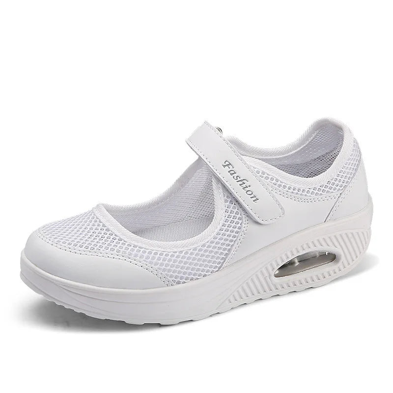 YBQJOO Running Sneaker Mesh Damen - Gr 36-41 Keil 3cm