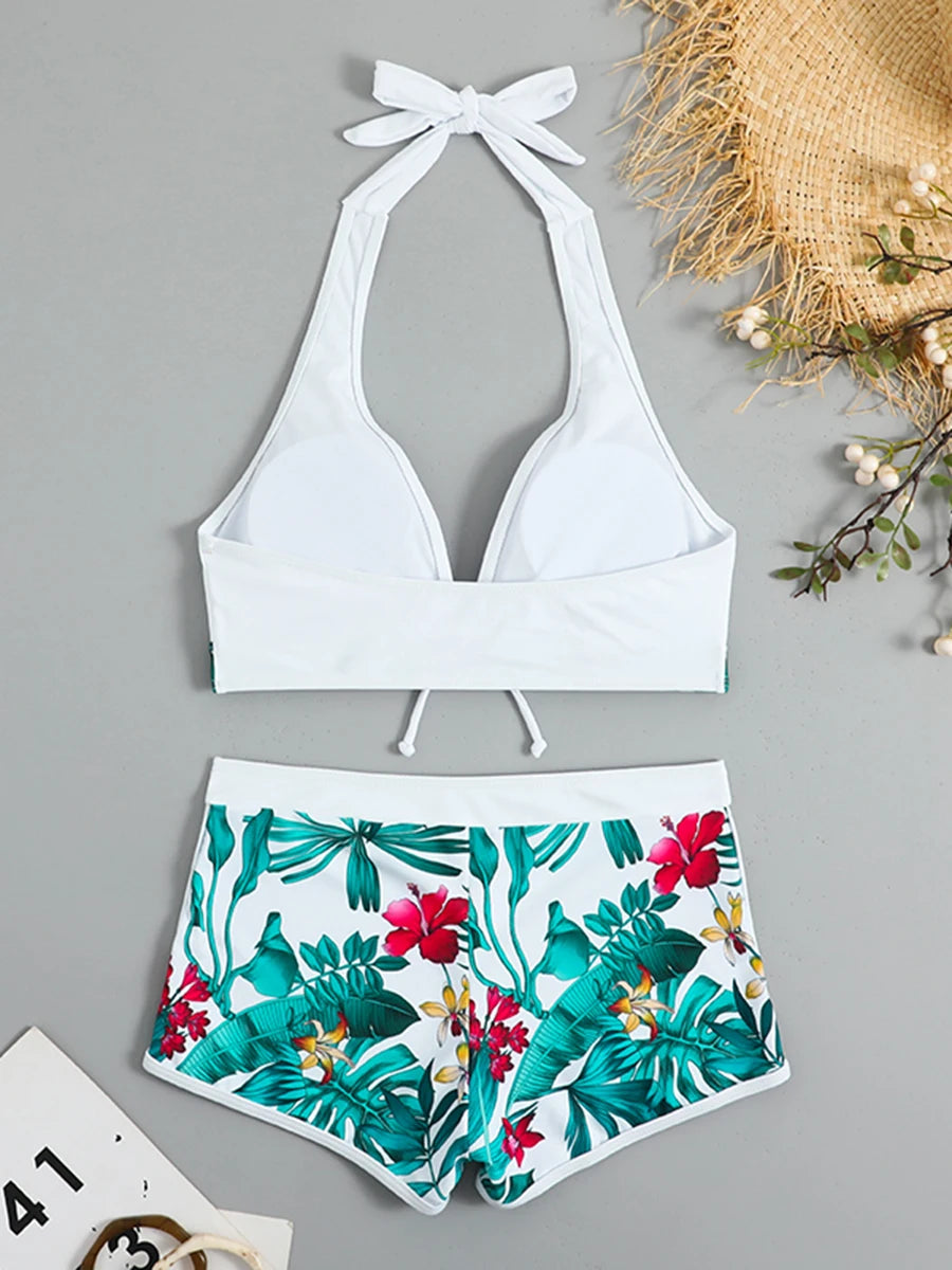 Halter Bikini Set Premium 2025 - High Waist Wire-Free Polsterung Strandmode Deluxe
