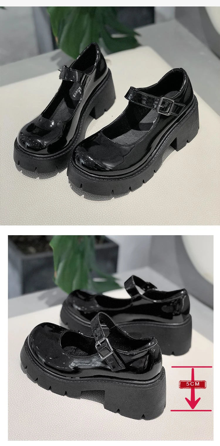 Frauen Schuhe 2025 - Neue Mädchen Lolita Schuhe Leder Herz Knöchel - Mary Jane Schuhe Süß Sexy Retro British Style