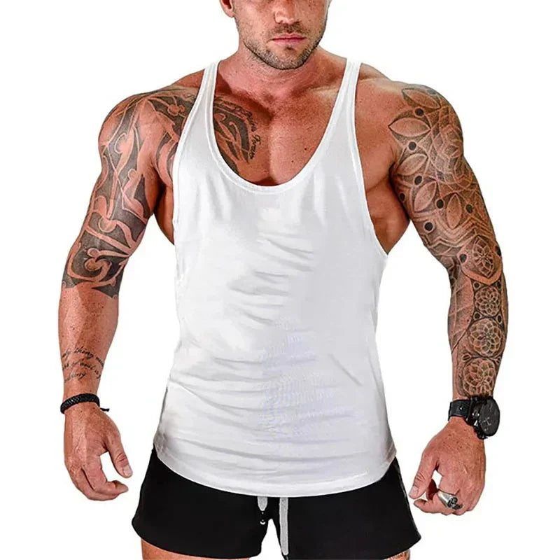 Men gym stringer tank – muscle workout vest for fitness