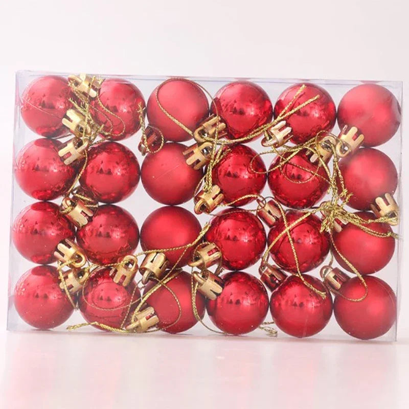 Choice Mini Weihnachtskugeln Set - Inhalt 24 Stück, Ø3 cm, Kunststoff