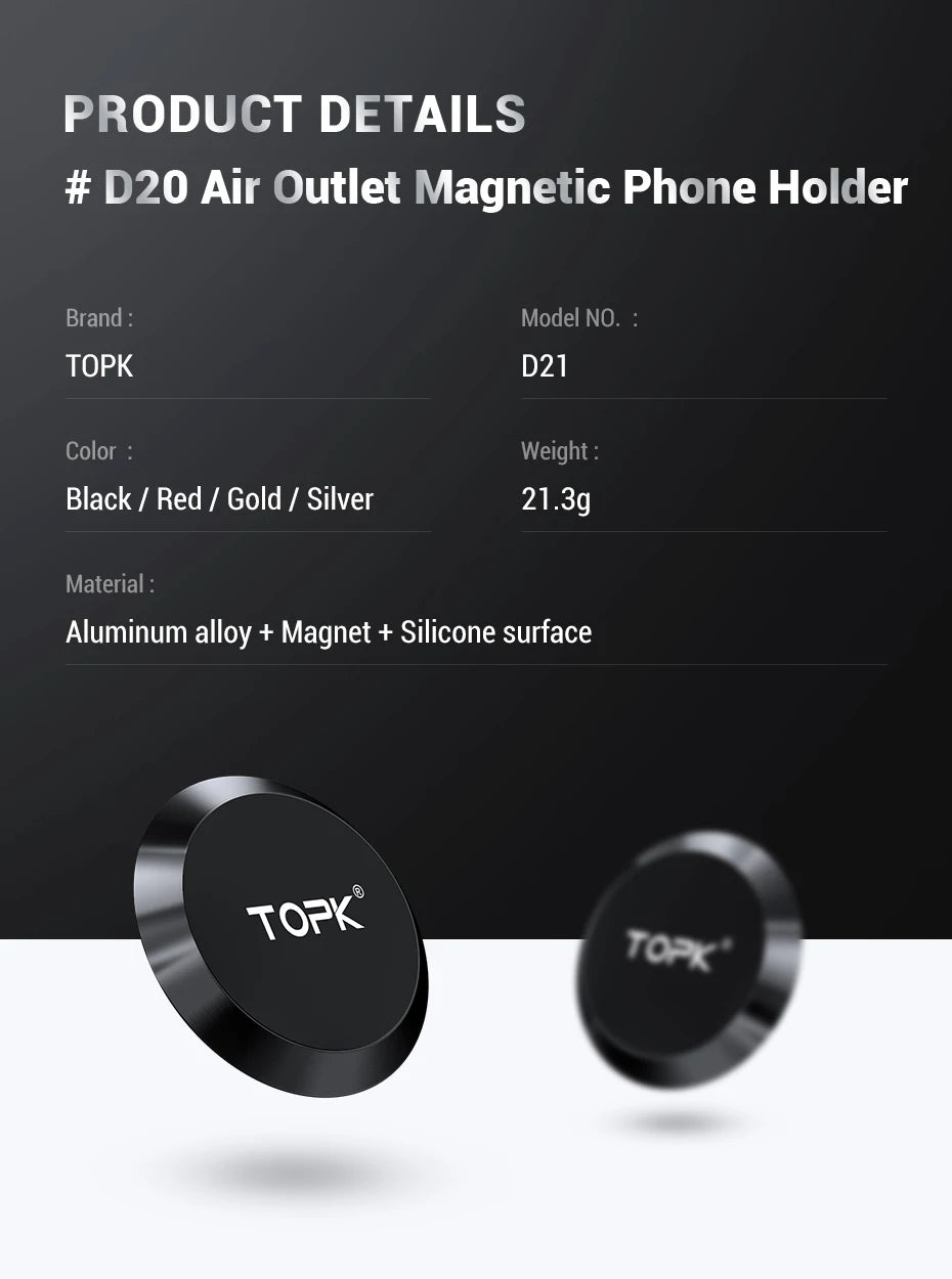 Suport de ventilație TOPK cu forță magnetică - puternic, dimensiune universală