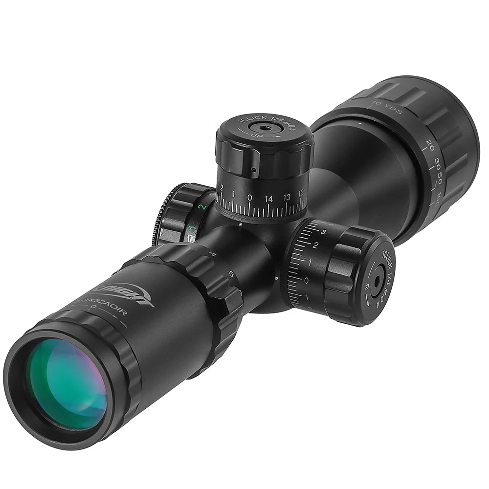 KNIGHT 3-9x32 AOL Tactical Hunting Scopes Red and Green Dot Illuminated Optics Scope Mil-dot Sight Rifle Scope