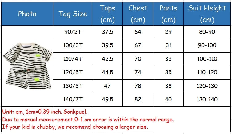 Sonkpuel Kinder Kurzarm Sommer Set - Polyester Größe S M
